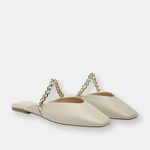 London Rag Catch Bling Chain Strap Flat Shoes